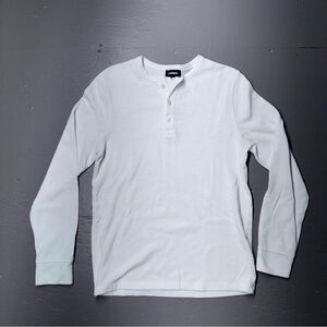 Express White Long Sleeve Henley